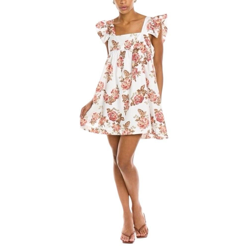 70/21 Floral Babydoll Mini Dress Medium